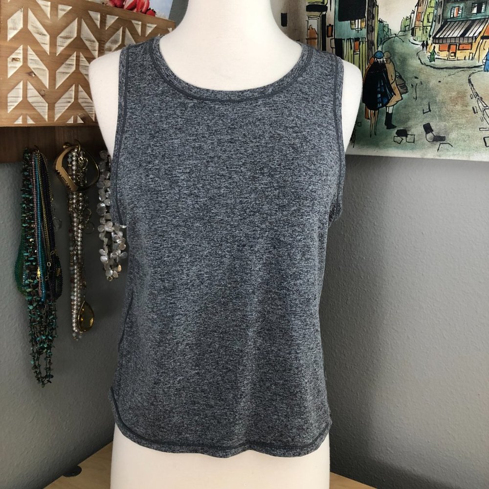 YOGALICIOUS Lux Tank Top Women’s size S Gray Cropped Lightweight Stretchy